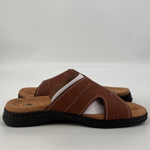 Dockers Sunland Slide Sandals Size 14M Rust Brown Faux Leather Upper Casual - Picture 7 of 11